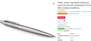 Parker Jotter-vulpotlood Roestvrij staal voor €8,99 bij Amazon