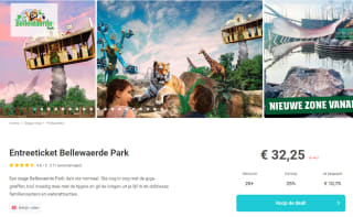 Tickets voor Bellewaerde Park voor €32,25
