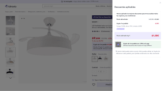 Ventilador de Techo con Luz SAEDAY LED por 61€