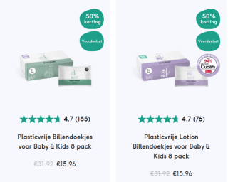 50% korting op alle billendoekjes bij Naïf