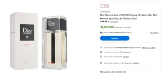 Perfume Dior Homme Sport 125ml por $1,849 en Walmart