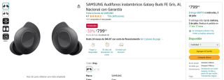 Audifonos Samsung Galaxy Buds FE por $699 en Amazon