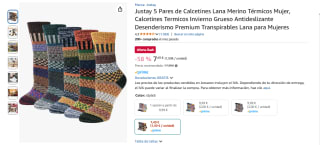 Justay 5 Pares de Calcetines Lana Merino Térmicos por 7,49€