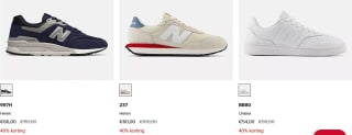 40% korting op veel New Balance sneakers in de sale