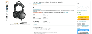 Auriculares JVC HAX 900 por solo 47,54€