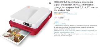 Cámara instantánea Kodak Smile Classic Rojo por 82.83€