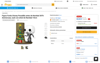 Figura Funko Deluxe Disney Pesadilla antes de Navidad 30 aniversario Jack con árbol por 18€
