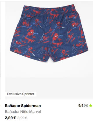 Recopilación bañadores para niño desde sprinter por 2,99€ (Productos oficiales)