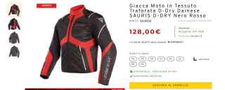 Chaqueta moto Giacca Sauris D-Dry Dainese por 116,48€