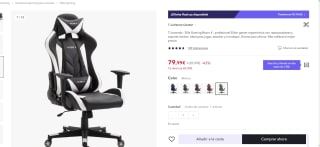 Silla Gaming Racing Gamer Racer X Profesional por 64.99€