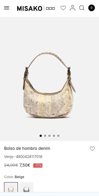 Bolso de hombro Denim por 7,50€.