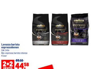 Alle Lavazza Baristo koffiebonen 2+2 gratis bij de Makro