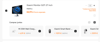 Monitor gaming Xiaomi G27i, 27", Full-HD IPS, 1ms, 165 Hz por 84,99€