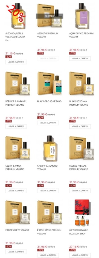 -20% de Descuento en Perfumes línea vegana desde Blossomcare.