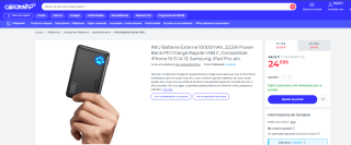 INIU Batterie Externe 10000mAh, 22,5W Power Bank PD Charge Rapide USB C à 24,99€