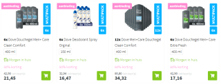 Tot 60% korting op Dove items bij Plein