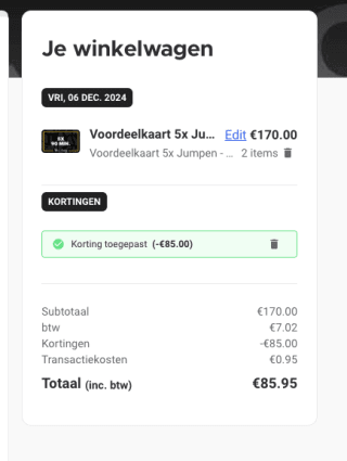 1+1 gratis op voordeelkaarten via Jumpsquare