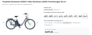 Prophete Geniesser 1.0 Stads E-Bike 28 inch voor €699 bij Ochama