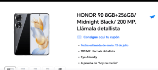 Honor 90 8/256GB por 449€ + de regalo HONOR Pad X8