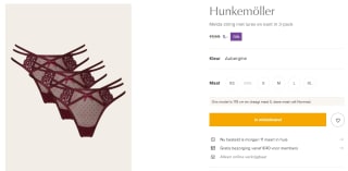 Hunkemöller Melda string met lurex en kant in 3-pack voor €5 bij de Bijenkorf