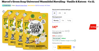 4x Marcel's Green Soap Wasmiddel Navul Vanille & Katoen 23 Wasbeurten 1 liter voor €14,50 bij Bol