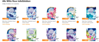 Alle Witte Reus toiletblokken 1+2 gratis bij de AH