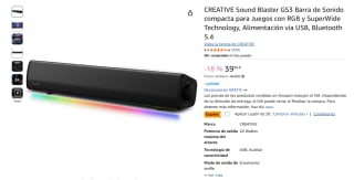 CREATIVE Sound Blaster GS3 Barra de Sonido compacta por 34,99€