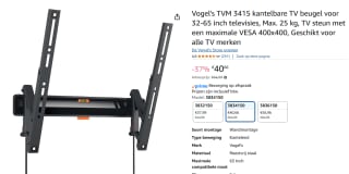 Vogel's COMFORT TVM 3415 | Kantelbare tv-beugel | 32-65" voor €40,66 bij Amazon