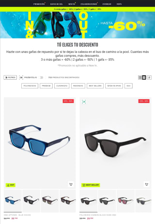 Descuento hasta 60% Gafas de sol en Hawkers