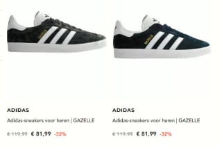 Adidas Gazelle sneakers voor €69,69 dmv code bij Secret Sales