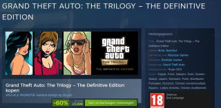 Grand Theft Auto: The Trilogy – The Definitive Edition voor €23,99 via Steam.