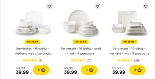 Verschillende Serviessets voor €39,99 bij de Xenos