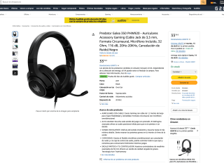 Auriculares Gaming Acer Predator Galea 350 por solo 33,76€