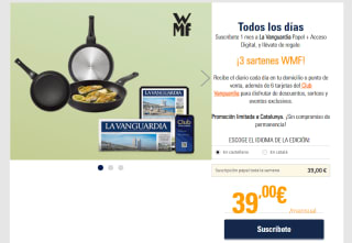 3 sartenes WMF de regalo por suscribirte un mesa al periódico La Vanguardia