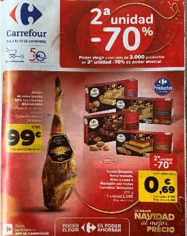 Descuento 70% en 2 unidad con promoción 2x1 Acumulable chequeahorro Carrefour