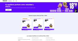 Fibra 600Mb simétrica + 10GB de datos 5G + llamadas ilimitadas por solo 18,90€