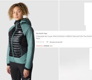 Chaqueta de mujer MACUGNAGA HYBRID INSULATION The North Face por 109.99€