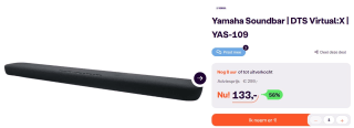 Yamaha YAS-109 - Soundbar voor €133 bij Ibood
