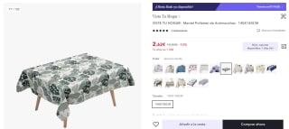 Mantel antimanchas de poliester 140x140 cm varios modelos por 2,62€