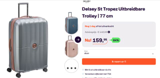 Delsey St Tropez 77 cm 4 Double Wheels Expandable Trolley Case voor €159,95 bij ibood