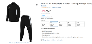 Tracksuit Nike Dri-FIT Academy voor €42,74 bij Amazon