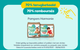 50% tot 100% terugbetaald op Pampers luiers