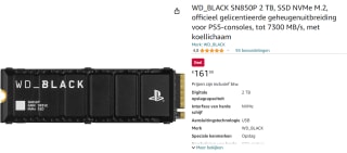 WD_BLACK SN850P NVMe SSD met koellichaam 2TB voor €161,99 bij Amazon