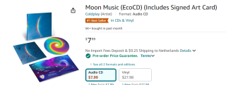 Moon Music CD + SIGNED Art Card - Coldplay voor €7,19 bij Amazon
