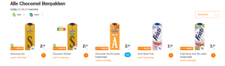 Alle literpakken Chocomel en Fristi 1+1 gratis bij de AH