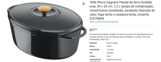 Tefal Pierre Gagnaire Héritage Stoofpan van gietijzer, ovaal, 34 x 26 cm, 7,2 l, voor €61,88 bij Amazon