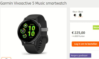 Garmin Vivoactive 5 Music - Smartwatch voor €225 + 4.000 ING Rentepunten