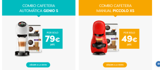 Combos Cafeteras Dolce Gusto con cápsulas