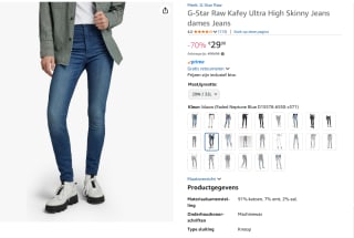 G-star kafey ultra high skinny jeans voor €29,98 bij Amazon