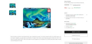 Puzle de 1000 `piezas marca Educa Aurora Boreal por 10€